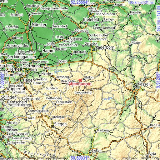 Topographic map of Altenbüren