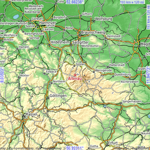 Topographic map of Altenau