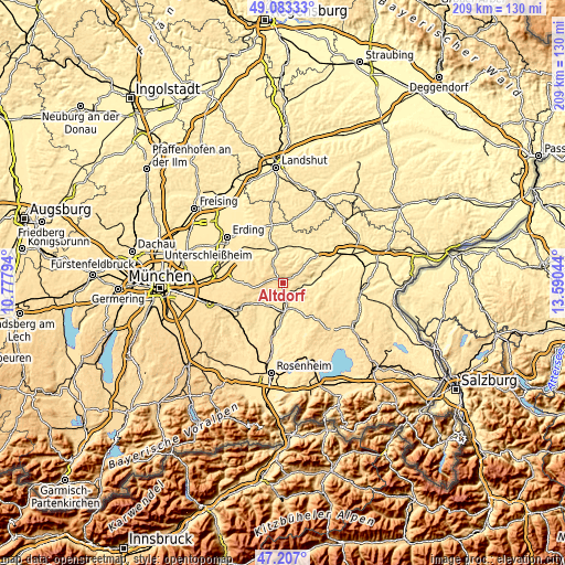 Topographic map of Altdorf