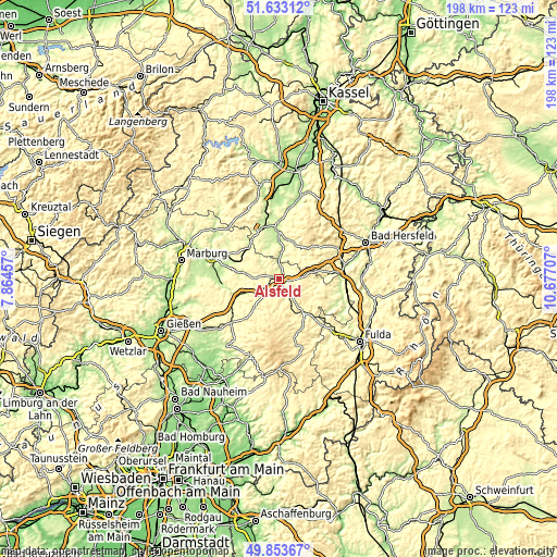 Topographic map of Alsfeld