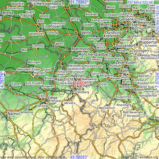 Topographic map of Alsdorf