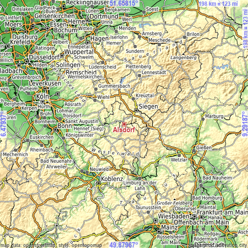 Topographic map of Alsdorf