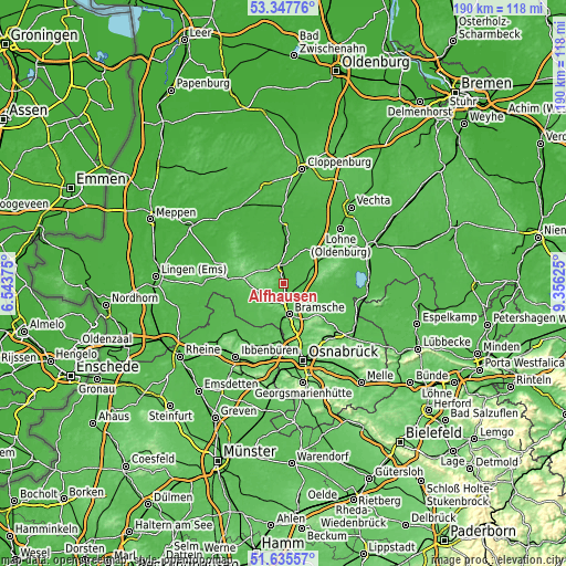 Topographic map of Alfhausen