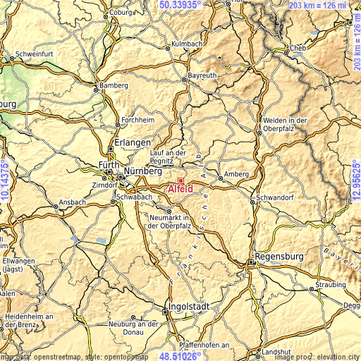 Topographic map of Alfeld