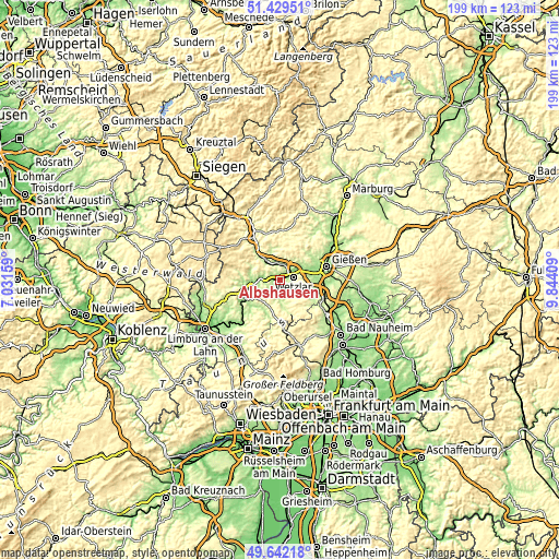 Topographic map of Albshausen