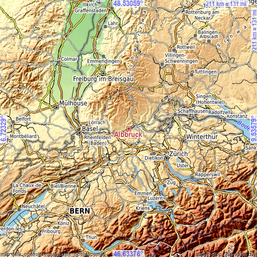 Topographic map of Albbruck