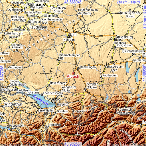 Topographic map of Aitrach