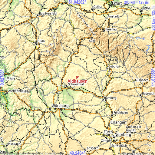 Topographic map of Aidhausen