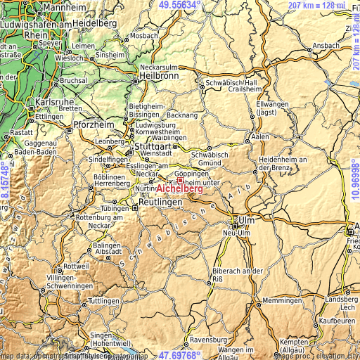 Topographic map of Aichelberg