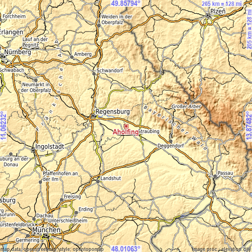 Topographic map of Aholfing