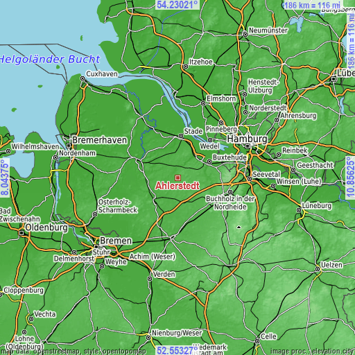 Topographic map of Ahlerstedt