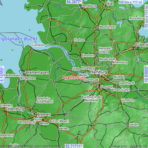 Topographic map of Agathenburg