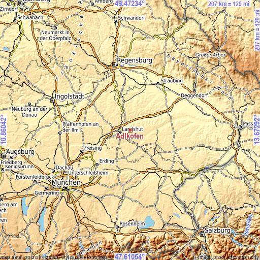 Topographic map of Adlkofen