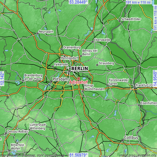 Topographic map of Adlershof