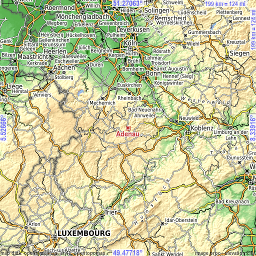 Topographic map of Adenau