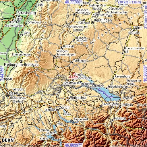 Topographic map of Aach