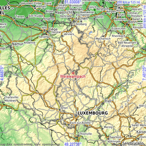 Topographic map of Weiswampach