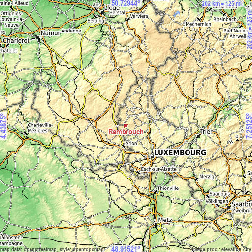 Topographic map of Rambrouch