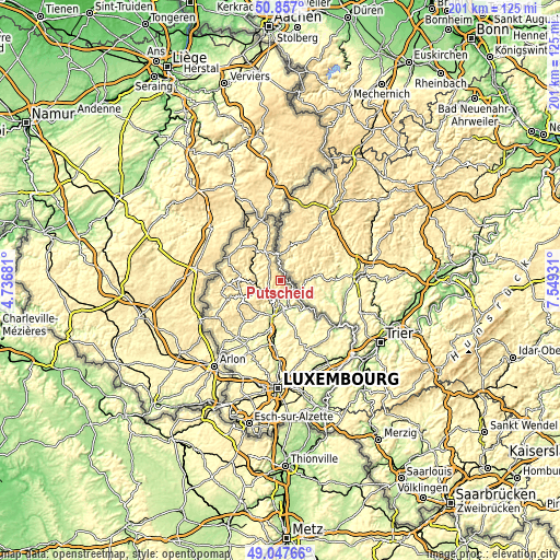 Topographic map of Putscheid