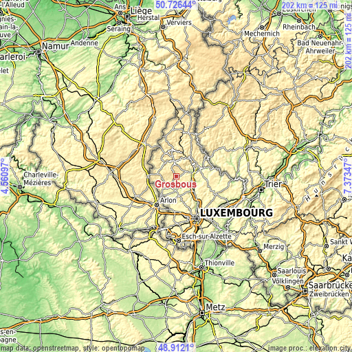 Topographic map of Grosbous