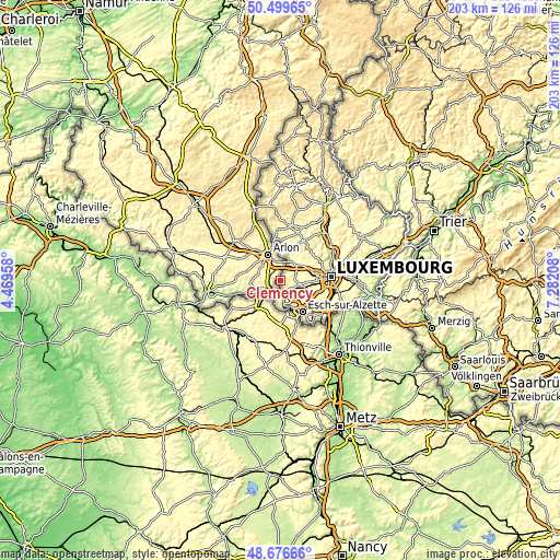 Topographic map of Clemency