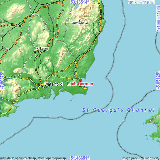 Topographic map of Loch Garman
