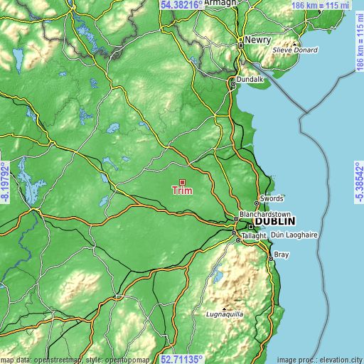 Topographic map of Trim