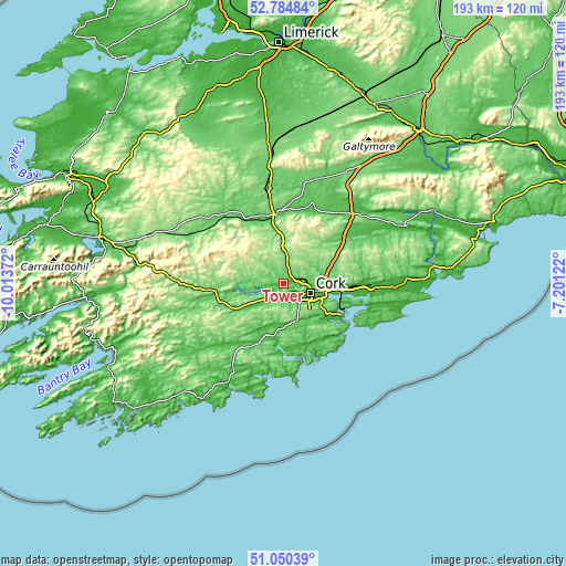 Topographic map of Tower