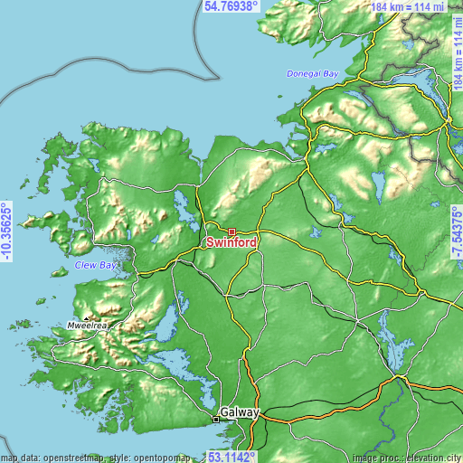 Topographic map of Swinford
