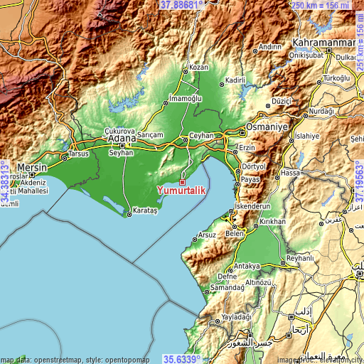 Topographic map of Yumurtalık