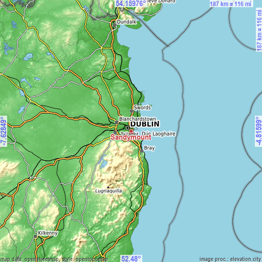 Topographic map of Sandymount