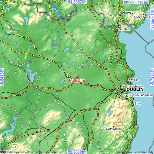 Topographic map of Rathwire