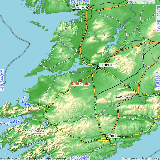 Topographic map of Rathkeale