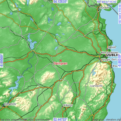 Topographic map of Daingean