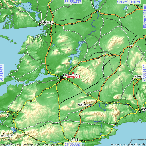 Topographic map of Newport