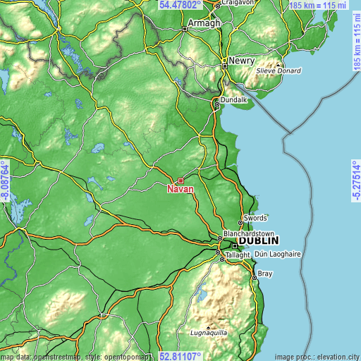 Topographic map of Navan