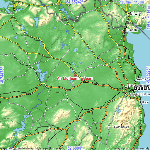 Topographic map of An Muileann gCearr