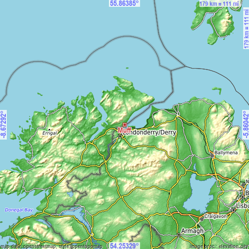 Topographic map of Muff