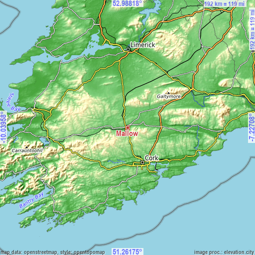 Topographic map of Mallow