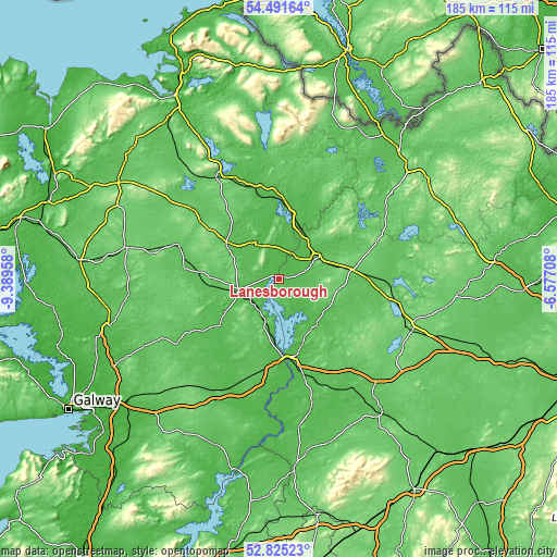 Topographic map of Lanesborough