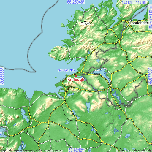 Topographic map of Kinlough