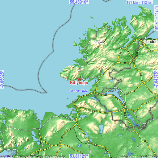 Topographic map of Killybegs