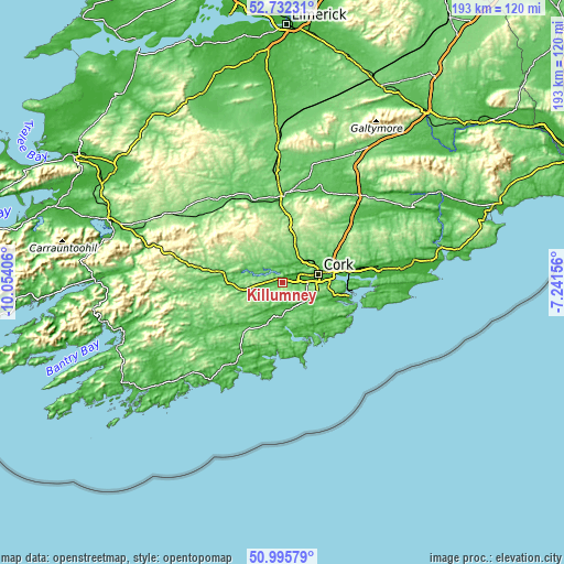 Topographic map of Killumney