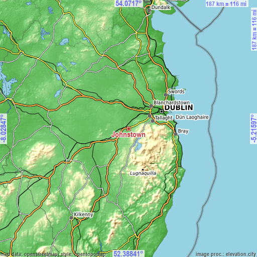 Topographic map of Johnstown