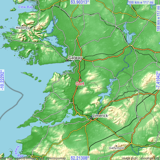 Topographic map of Gort