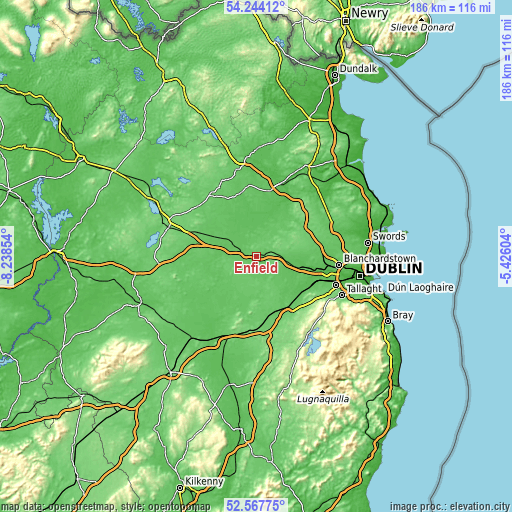 Topographic map of Enfield