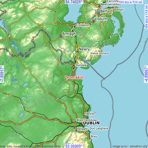 Topographic map of Dromiskin