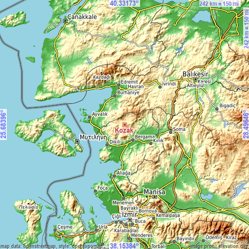 Topographic map of Kozak