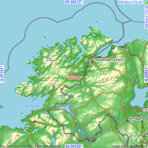 Topographic map of Convoy