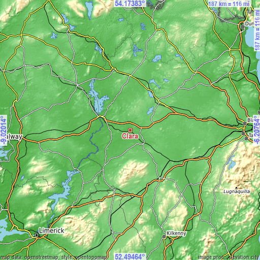 Topographic map of Clara